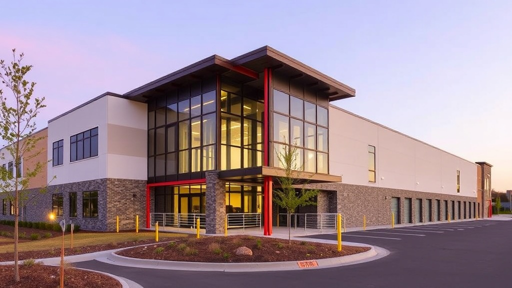 Exterior view of Ballentine Storage facility showing modern construction