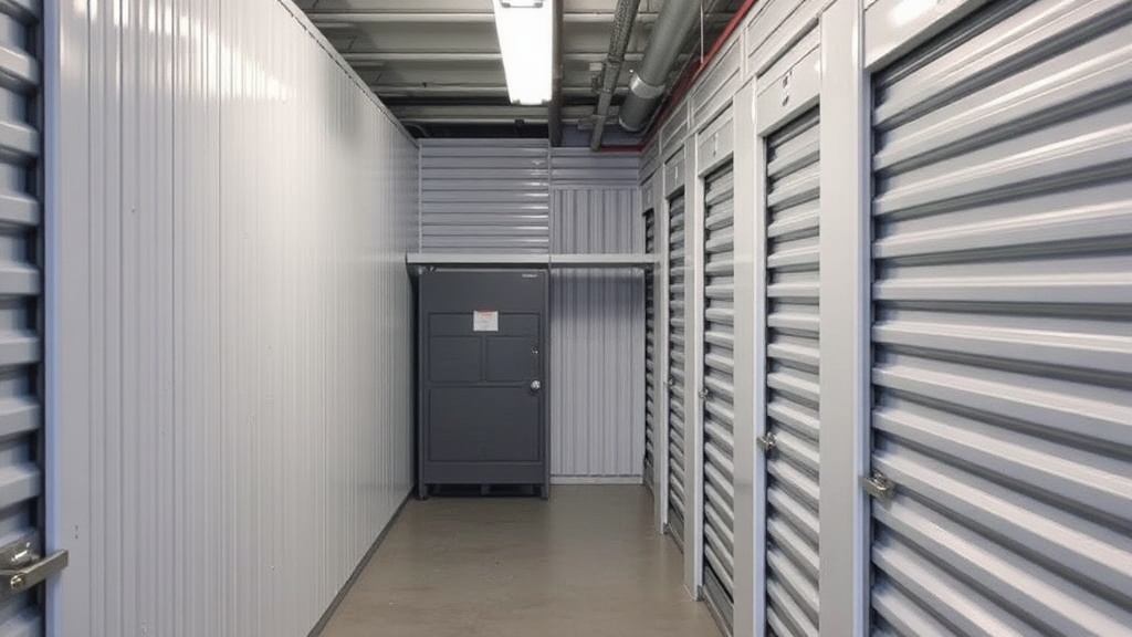 Interior of a clean organized climate controlled storage unit at Ballentine Storage Irmo SC