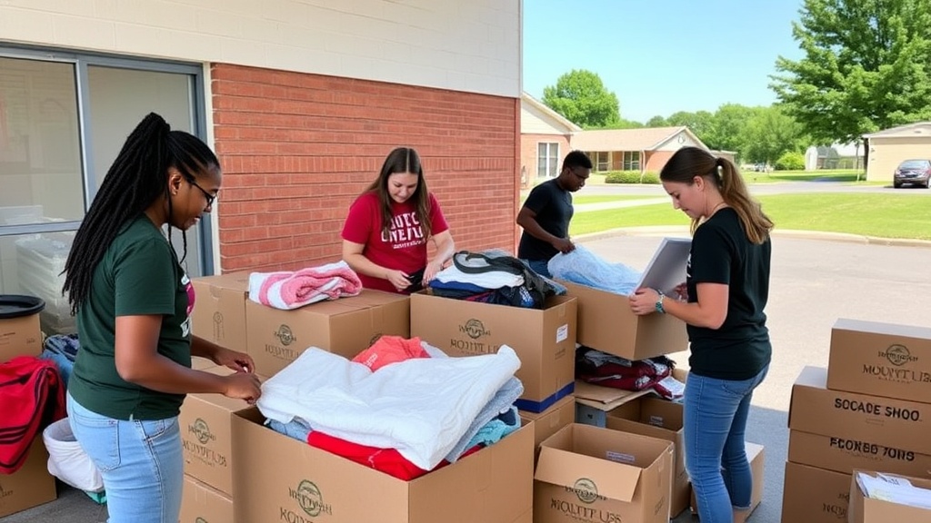 Mount Olive University students packing belongings for summer storage in Wayne County