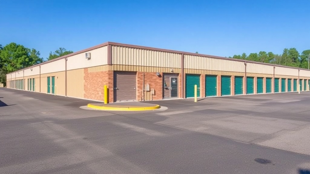 Storage facility exterior with multiple unit sizes and drive-up access in Goldsboro, NC